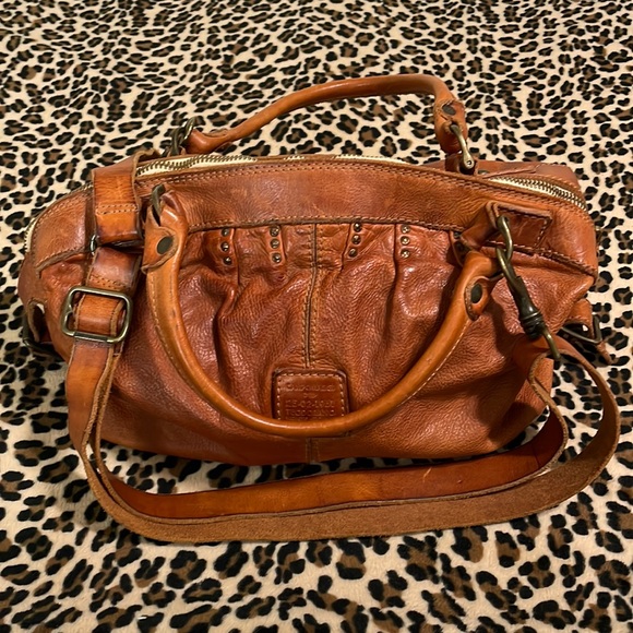 Campomaggi Handbags - CAMPOMAGGI 🤎 Genuine Leather Shoulder Bag Zipper Brown Cognac Crossbody Studded